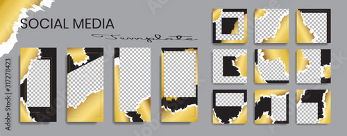 Editable social media post template. instagram story collections and post frame. Collage. Giveaway. layout. Mock up for marketing promotion. cover. banner. Social networking background. square puzzle.