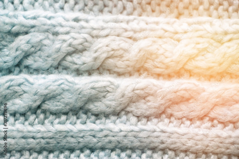 Knitting. Patterns. Natural yarn. Cotton. Wool. White and beige background. Knitting. Patterns. Natural yarn. Cotton. Wool. White and beige background.