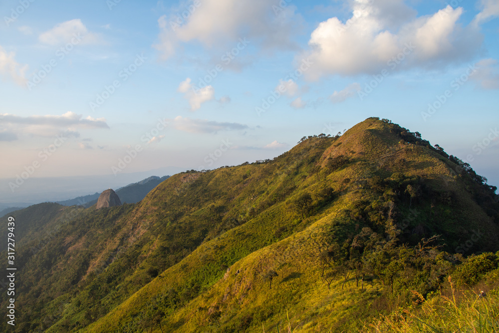 beautiful view and forest on top mountain at (Doi Norg Doi Luang National Park) Phayao province. soft focus.
