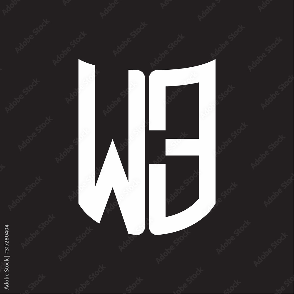 WE Logo monogram with ribbon style design template on black background WE Logo monogram with ribbon style design template on black background