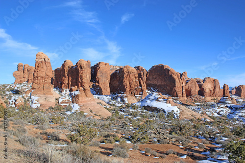 Rock formations in the Arches national Park, Utah 