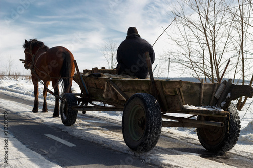 Принти на полотні The cart with horse and drover ploughboy