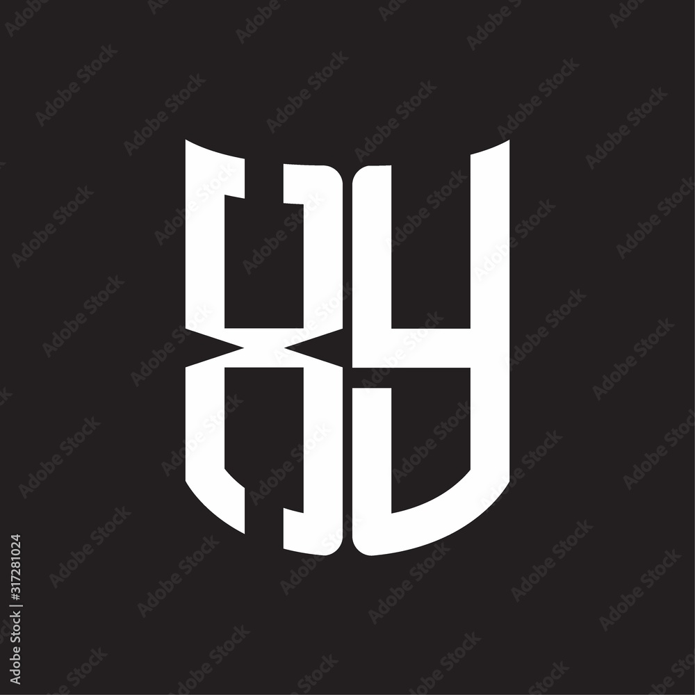 XY Logo monogram with ribbon style design template on black background XY Logo monogram with ribbon style design template on black background