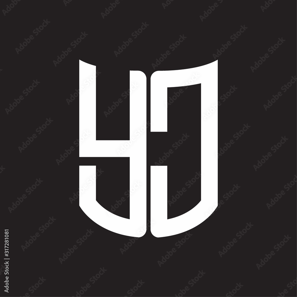 YC Logo monogram with ribbon style design template on black background YC Logo monogram with ribbon style design template on black background