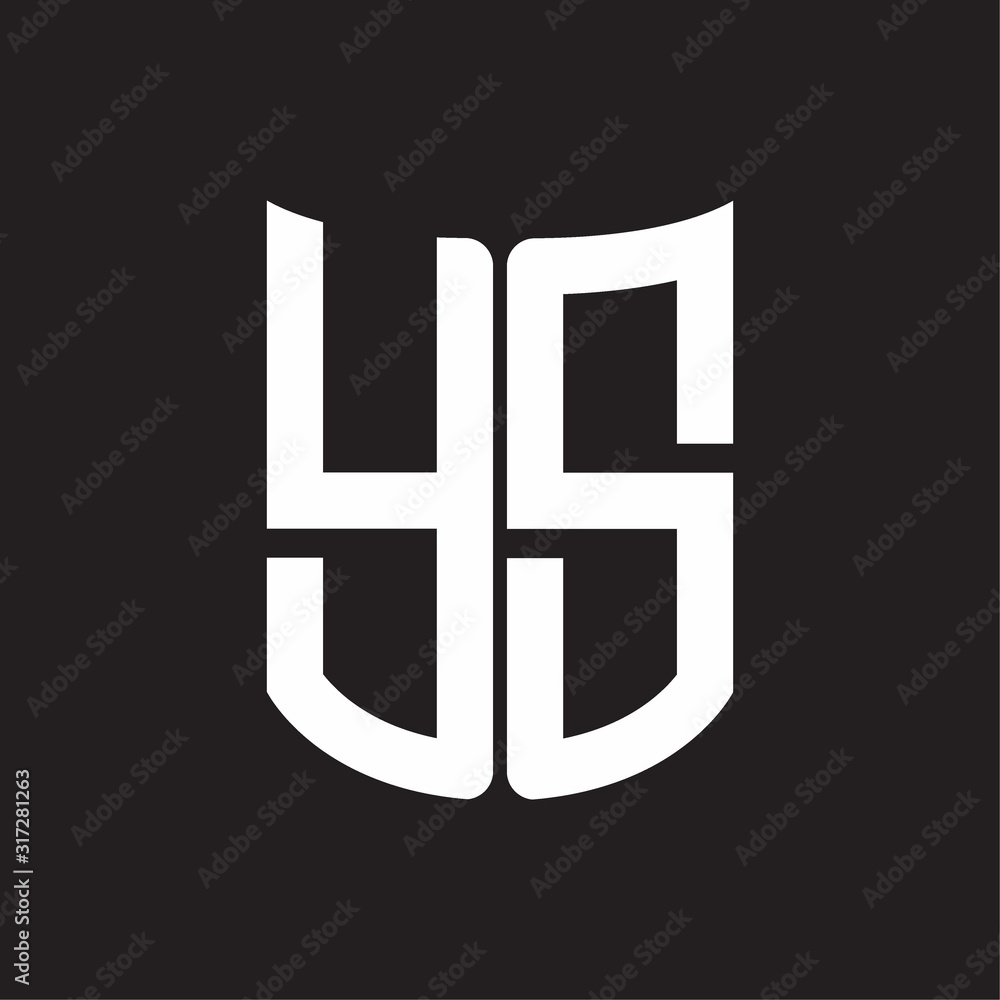 YS Logo monogram with ribbon style design template on black background YS Logo monogram with ribbon style design template on black background