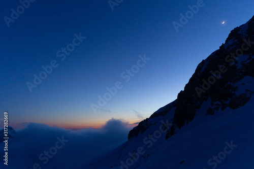 sunset in mountains