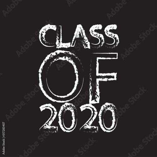 Class of 2020. Stylish graduate design for printing on t-shirts. Vector illustration of College, school graduation logo for holiday event or party. A graduate of the senior 2020 written gradient gold.