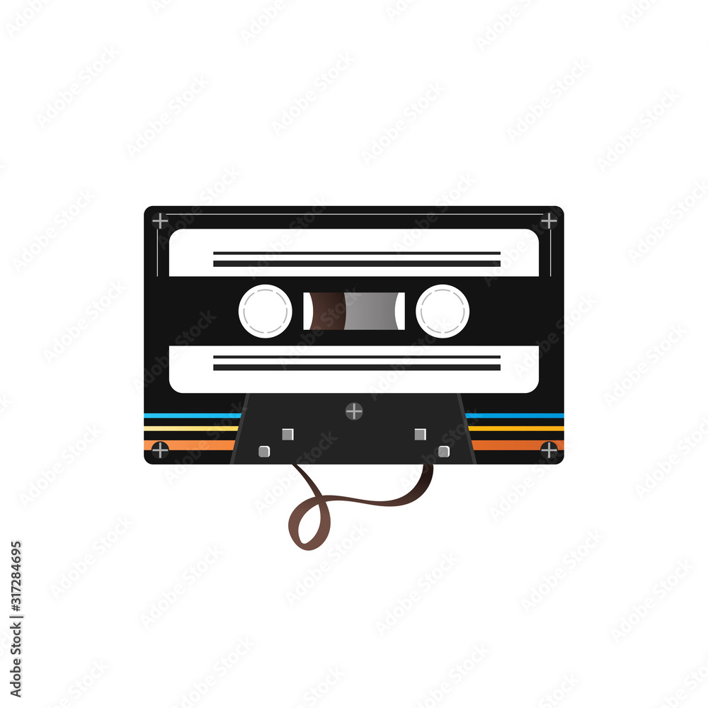 Old recorded audio cassette. vector illustration element. Old recorded audio cassette. vector illustration element.
