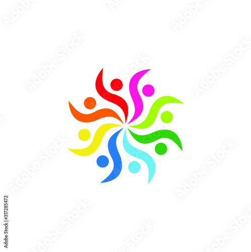 logo vector illustration people community social communication