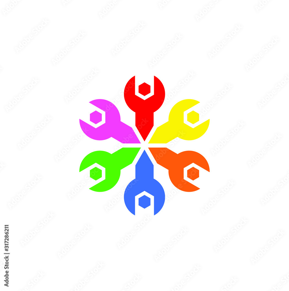 logo vector illustration people community mechanical engineer logo vector illustration people community mechanical engineer