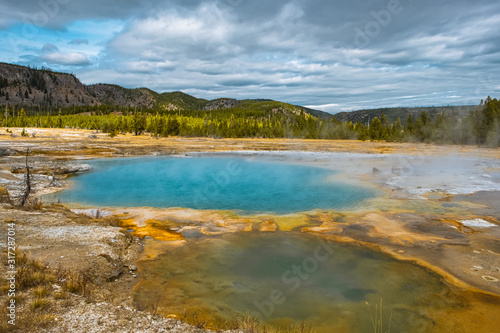 Beautiful Geysers in Yellowstone National Park.