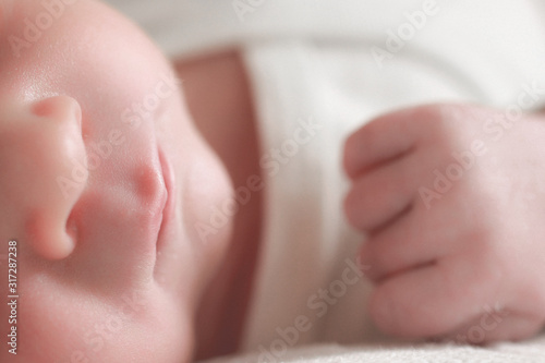sleeping baby's lips