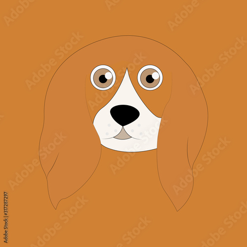Dog sitting. Vector puppy pooch. Cute cartoon funny character. Help homeless animal concept. background Isolated.