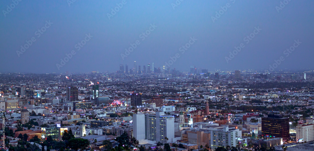 Los Angeles Night City View. Location: Los Angeles, California. September of 2018.  
