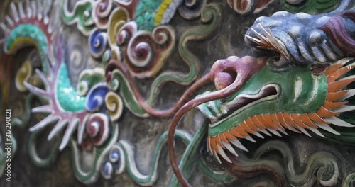 Wallpaper Mural A religious and traditional Chinese dragon statue in a temple in Taiwan, Republic of China. Torontodigital.ca