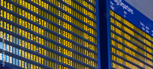 Panorama Departures Timetable Airport