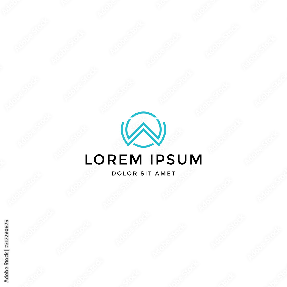Vector logo design icon. Abstract letter W. Modern simple style Vector logo design icon. Abstract letter W. Modern simple style
