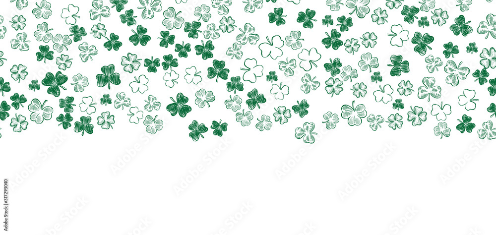 St. Patrick's Day. Sketch clover. Hand drawn illustration. St. Patrick's Day. Sketch clover. Hand drawn illustration.