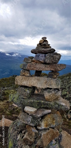 beautiful stone building on top of a mountain in Norway © Aleksander