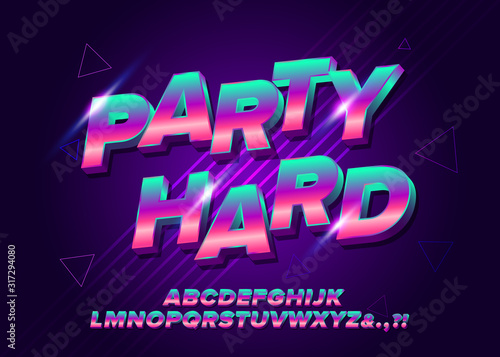 Modern 3D text style with vibrant color. music Event poster, flyer template.