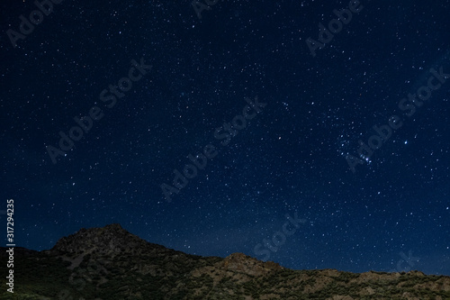 Starry sky over mountains