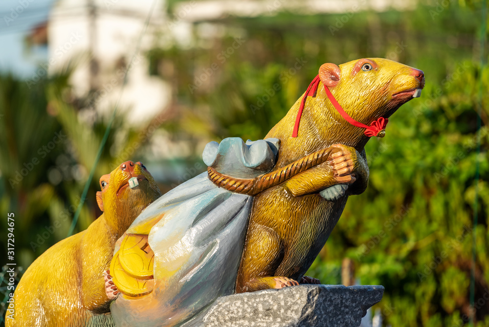 Rat Statue During Chinese New Year Week At Peak Nam Toong Temple In rat-statue-during-chinese-new-year-week-at-peak-nam-toong-temple-in