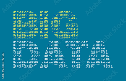 Big Data with binary texture vector illustration