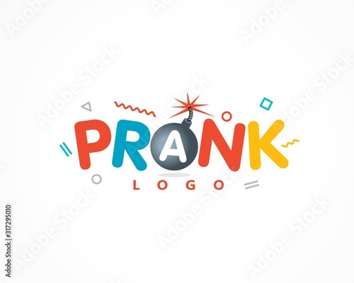 Prank boom logo colored template