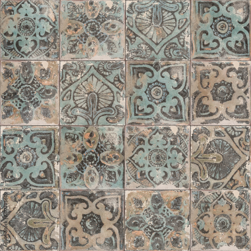 moroccan tile background. Traditional ornate portuguese decorative azulejos tiles