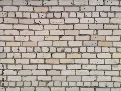 Texture of old silicate white brick brick wall or brickwork for background