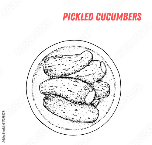 Russian kurnik chicken pie hand drawn illustration. Russian cuisine. Linear graphic. Food sketch.