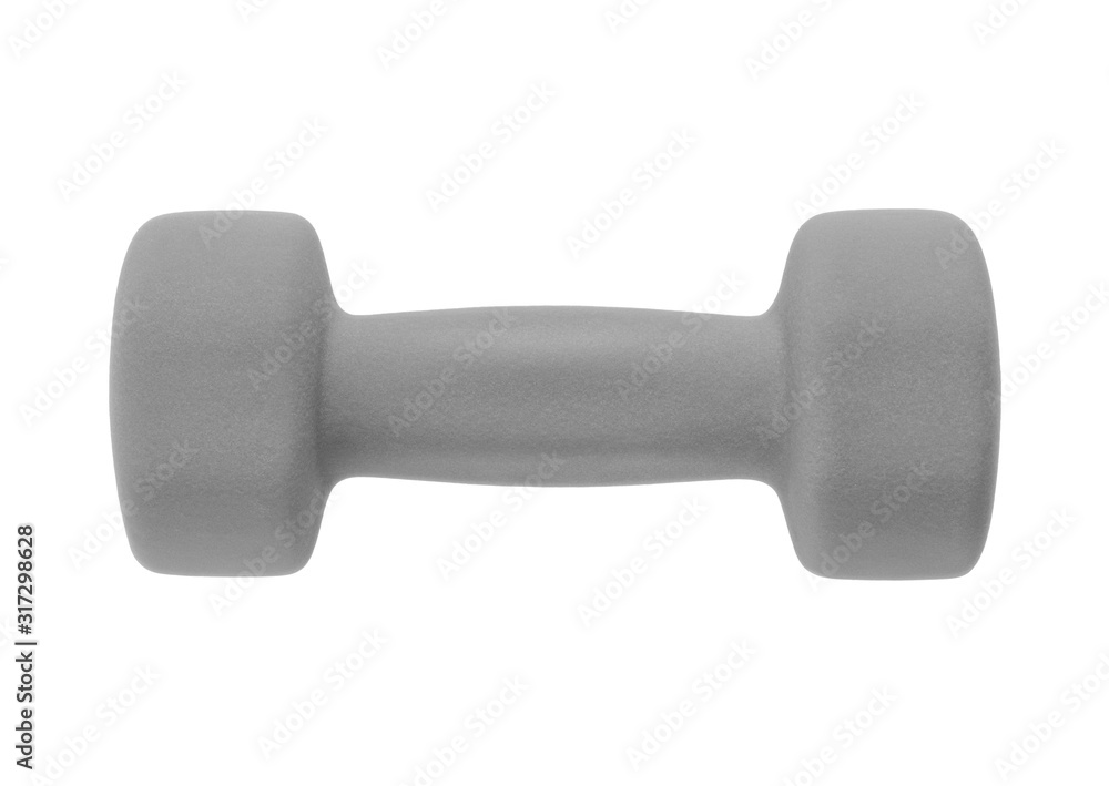 Dumbbell with a soft rubber covering isolated on white background Dumbbell with a soft rubber covering isolated on white background