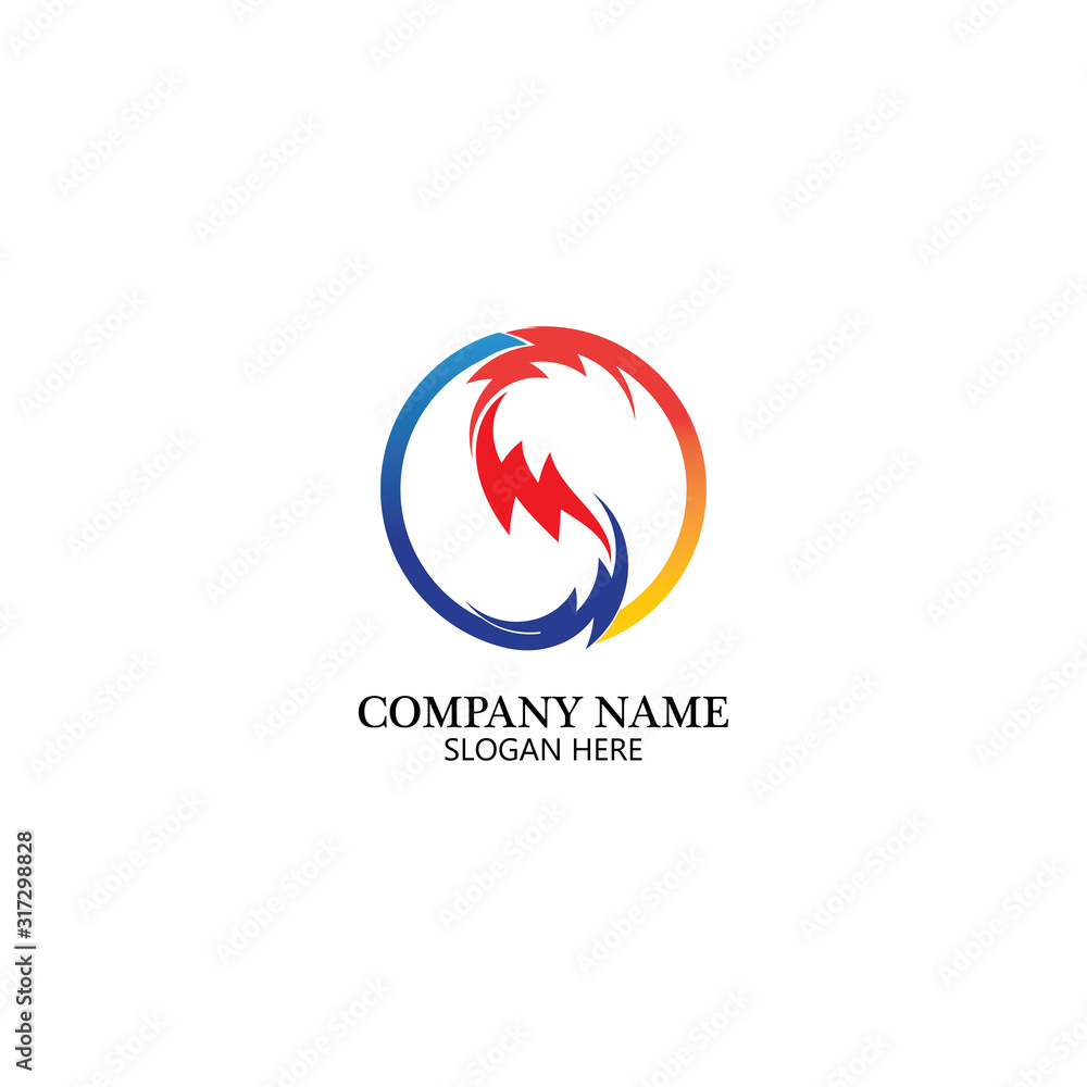 Fototapeta premium Flash s letter thunderbolt logo vector template icons