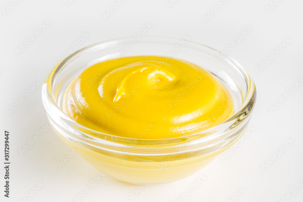 Set of sauces in small bowls - ketchup, mayonnaise, mustard, bbq sauce, pesto, classic burger sauce, with spices and herbs in. White background copy space top view Set of sauces in small bowls - ketchup, mayonnaise, mustard, bbq sauce, pesto, classic burger sauce, with spices and herbs in. White background copy space top view