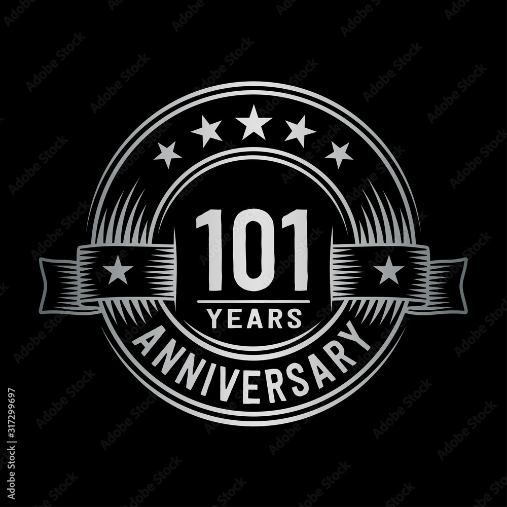 101 years anniversary celebration logotype. Vector and illustration.