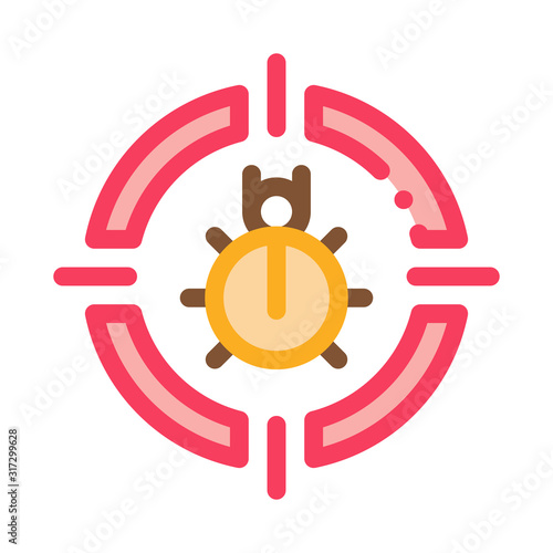 Bug Target Icon Vector. Outline Bug Target Sign. Isolated Contour Symbol Illustration