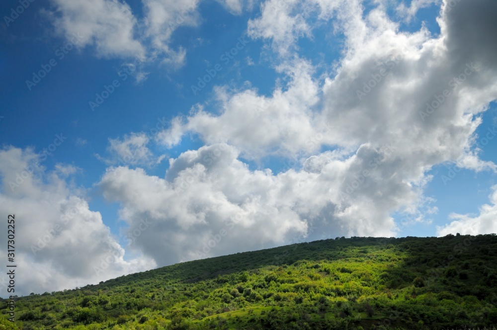 Mountain ranges covered with forest and bushes Mountain ranges covered with forest and bushes