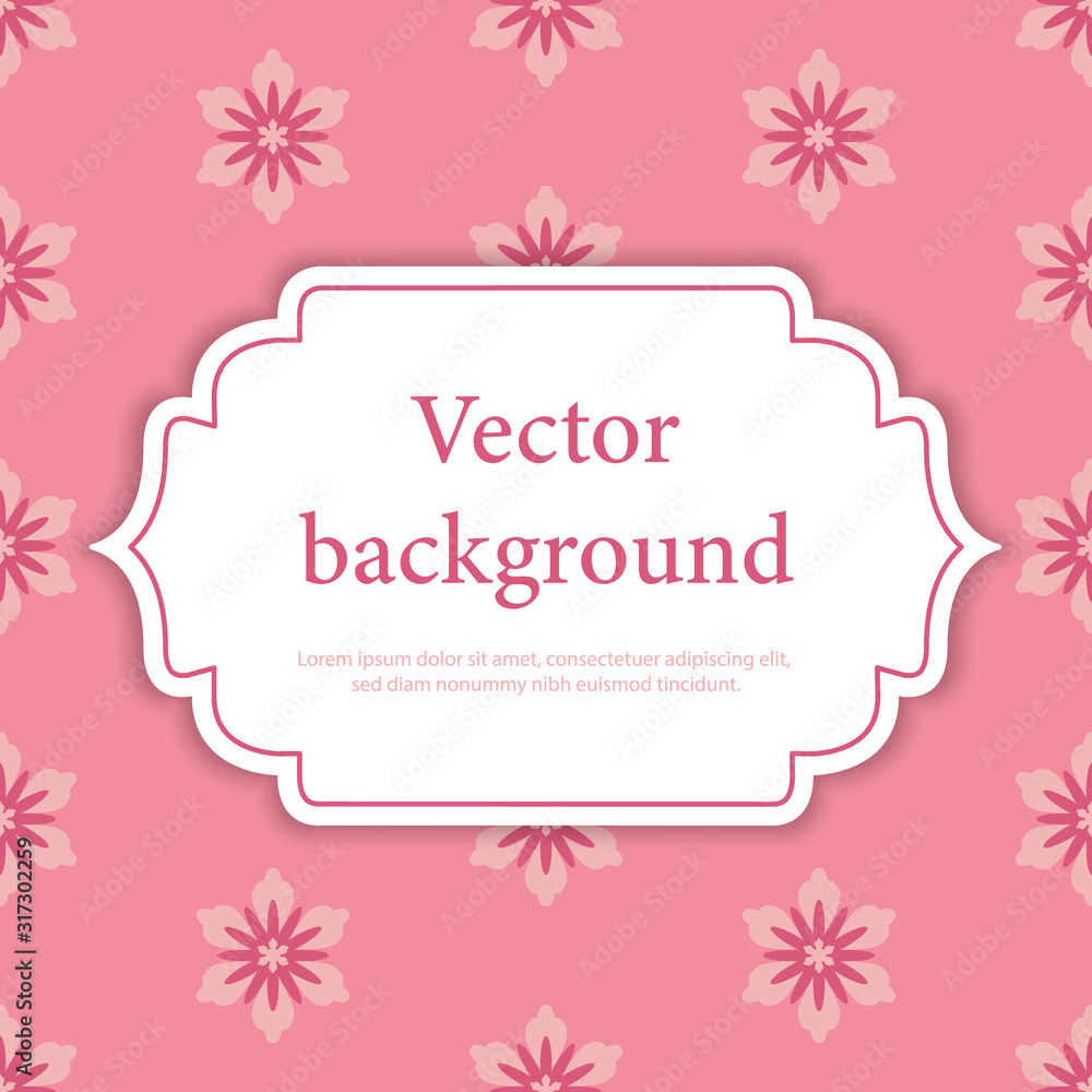 Oriental floral background illustration with place for text. Print template