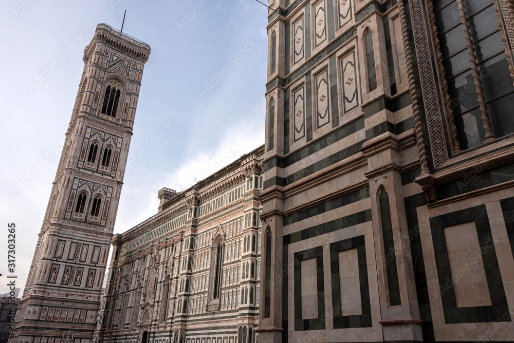 Facade of the Florence Cathedral with Giotto's bell tower