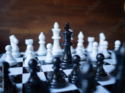 Chess game to demonstrate the business strategy. The competition in the world market. To find out the best solution to get to the needs of market