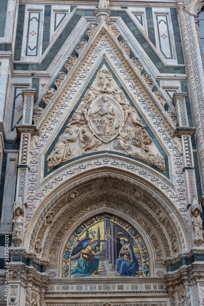 Facade of the Florence Cathedral with Giotto's bell tower