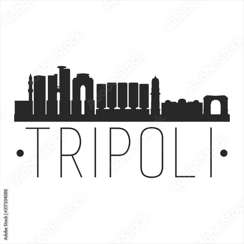 Tripoli Libya. City Skyline. Silhouette City. Design Vector. Famous Monuments. photo