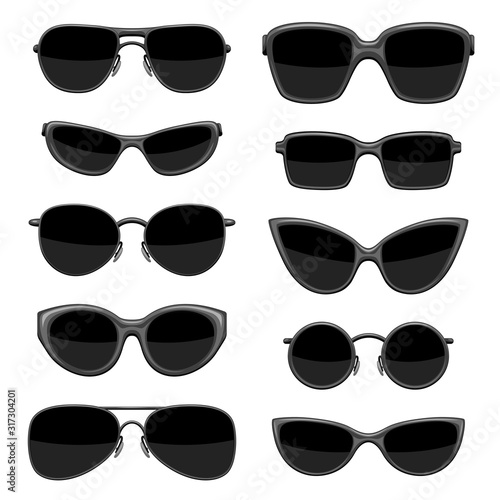 Set of stylish sunglasses.