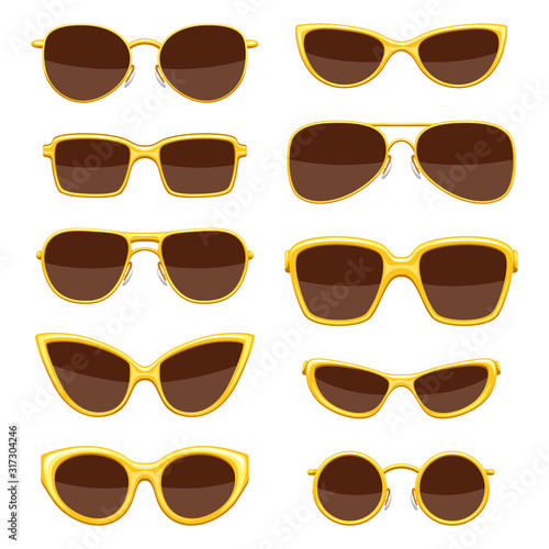 Set of stylish sunglasses.