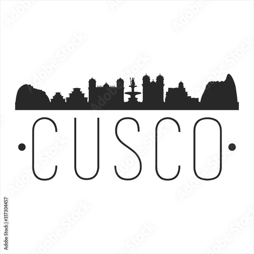 Cusco Peru. City Skyline. Silhouette City. Design Vector. Famous Monuments.