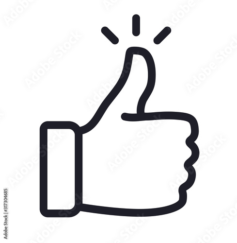 Fototapet Like confirm and thumb up outline icon