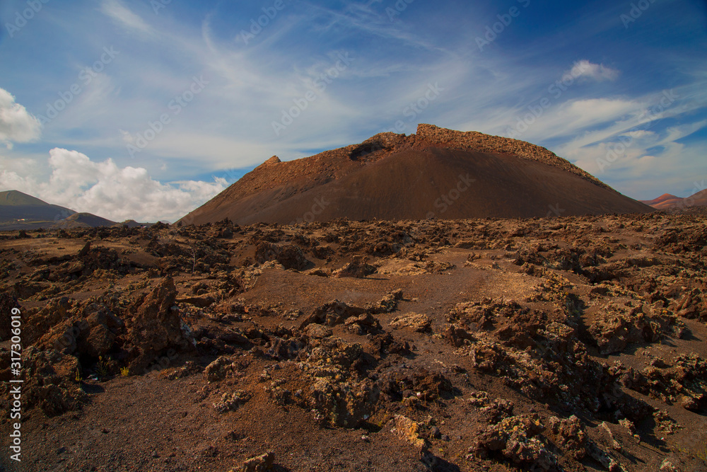 Lanzarote Kraterlandschaft, Vulkangestein, Insel Lanzarote, Kanaren, Spanien, Europa