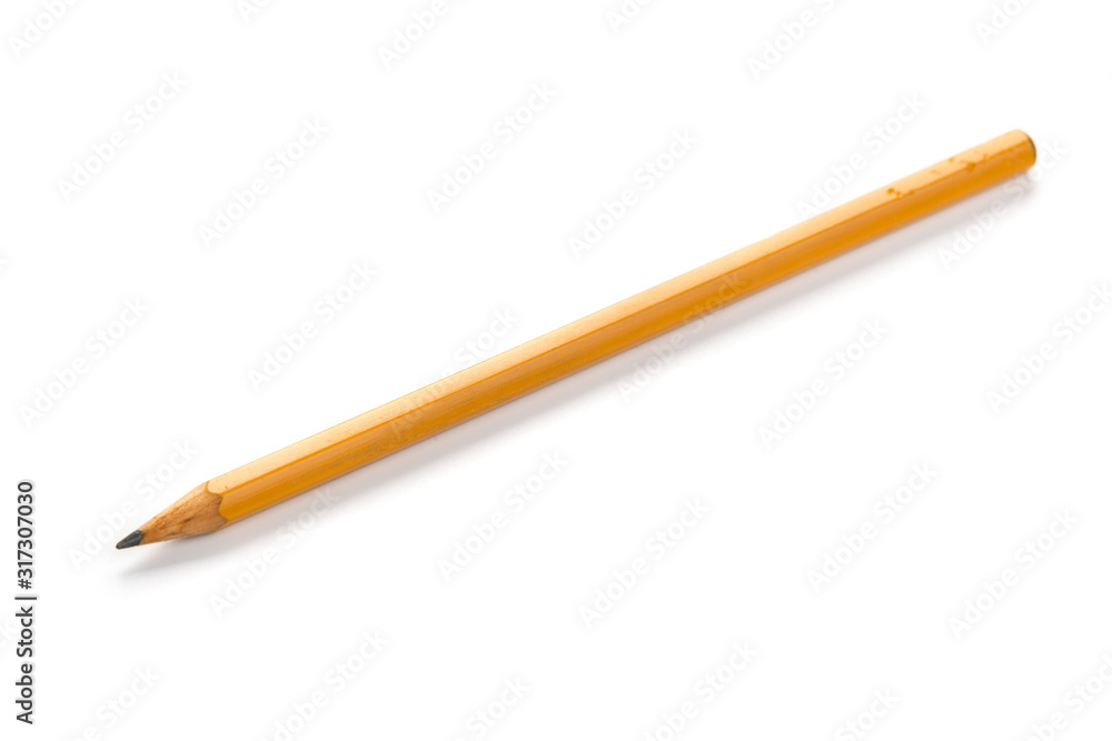Amazing isolated yellow graphite pencil on a pure white background. Amazing isolated yellow graphite pencil on a pure white background.