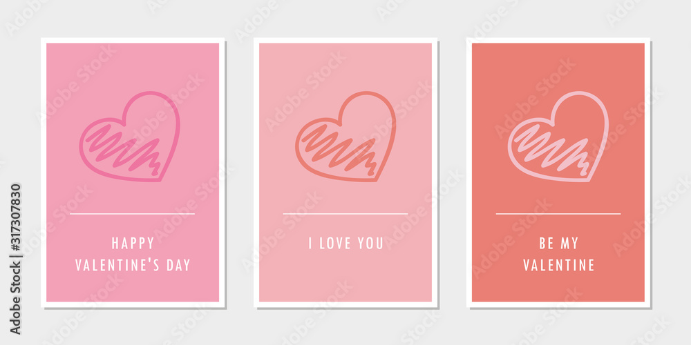 set of valentines day greeting cards with heart vector illustration EPS10 set of valentines day greeting cards with heart vector illustration EPS10