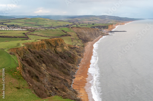 View from the top of Thorncombe beacon on the Dorset coastline photo